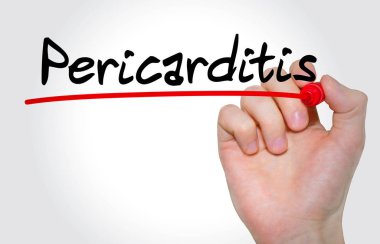 Hand writing inscription Pericarditis with marker, concept clipart