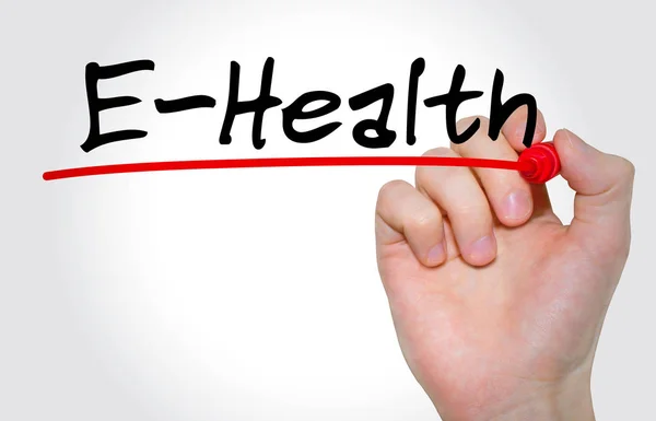 Escritura a mano inscripción E-Health con marcador, concepto — Foto de Stock