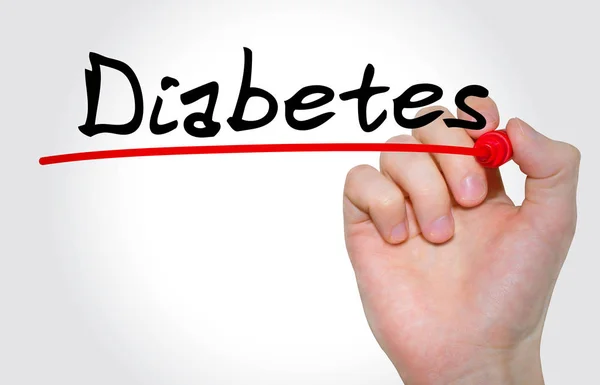 Handschrift Diabetes mit Marker, Konzept — Stockfoto