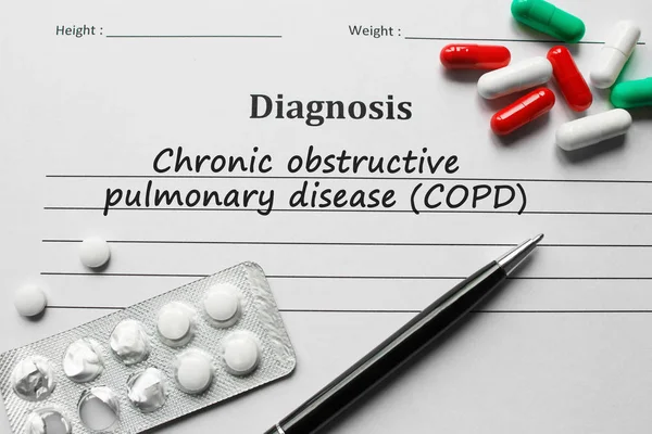 A diagnózis listán, orvosi koncepció COPD — Stock Fotó