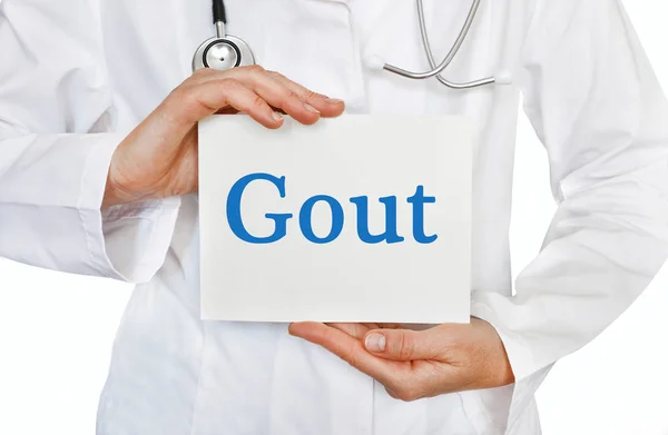 Gout card in hands of Medical Doctor — Stock Photo, Image