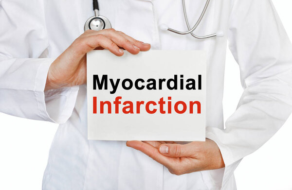 Myocardial infarction card in hands of Medical Doctor