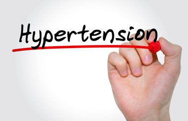 Yazıt hipertansiyon işaretleyici ile yazma el kavramı