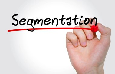 Yazıt segmentasyon işaretleyici ile yazma el kavramı