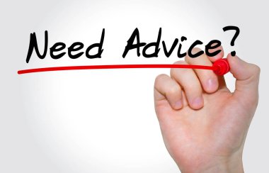 El yazısı yazması İşaretleyici ve konsept ile Tavsiyeye ihtiyaç var