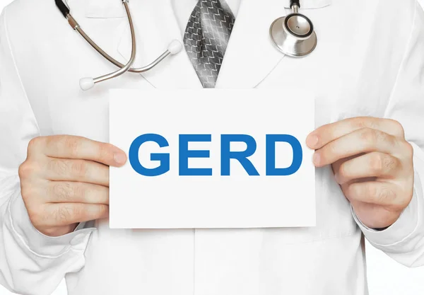 Gerd kaart in handen van Medical Doctor — Stockfoto
