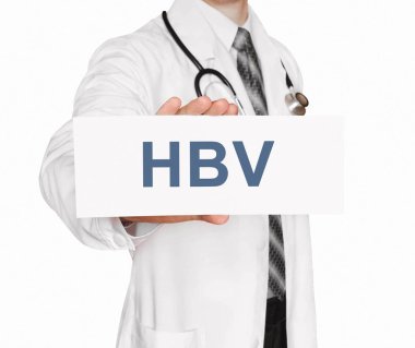 Hbv, tıbbi kavramı ile bir kart tutan doktor