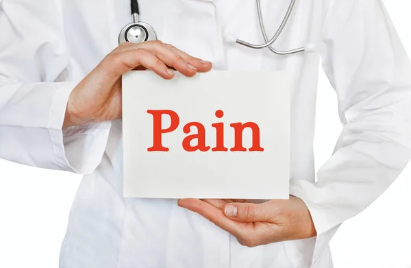 Pain card in hands of Medical Doctor — Stock Photo, Image