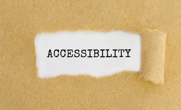 Text Accessibility Appearing Ripped Brown Paper — Stock Photo, Image