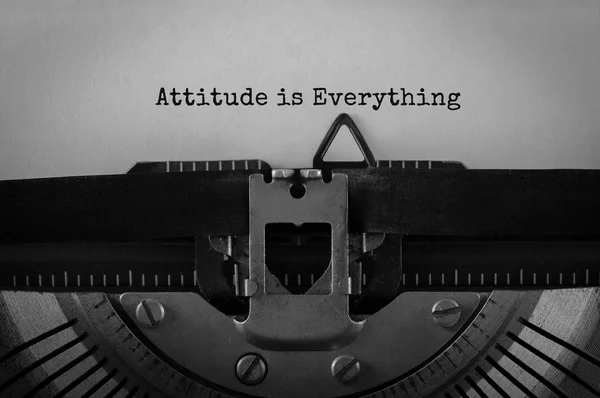 Tekst Attitude Alles Getypt Retro Typemachine — Stockfoto