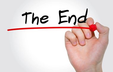 El yazısı yazması The End with marker, concept