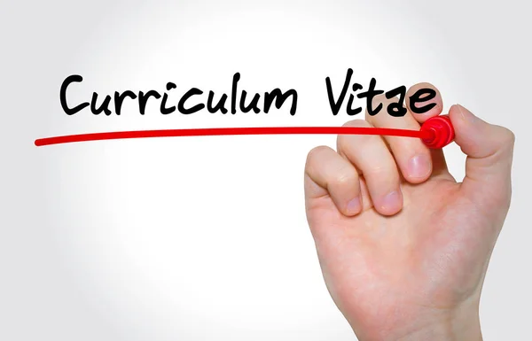 Ręczne Pisanie Napisu Curriculum Vitae Markerem Koncepcja — Zdjęcie stockowe