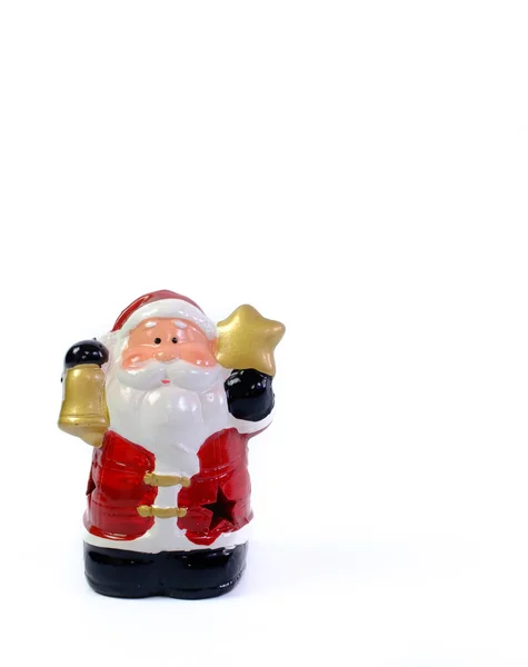 Weihnachtsmann-Figur, Puppe auf weißem Hintergrund. — Stockfoto