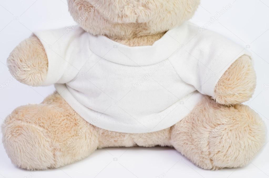 teddy bear with white shirt