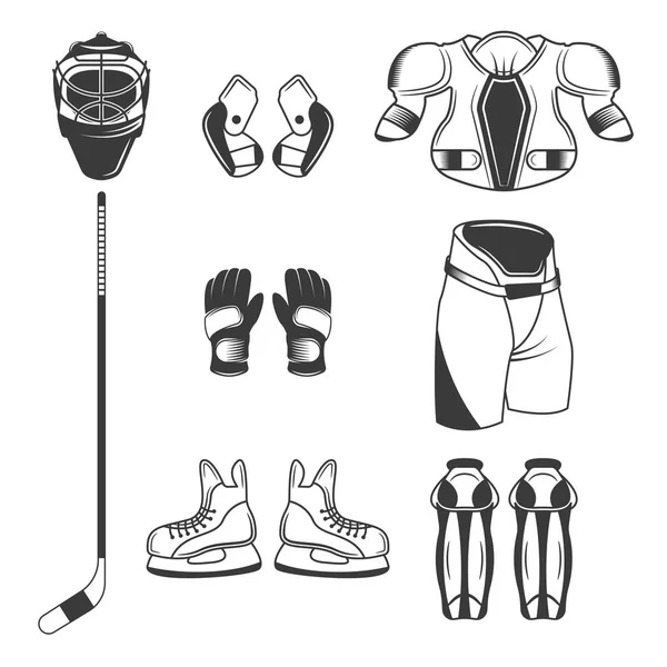 Set of Ice Hockey sport equipment — Stock Vector