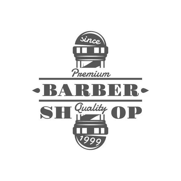 Barbería vector vintage emblemas, etiquetas, insignias y logotipos en estilo monocromo — Vector de stock