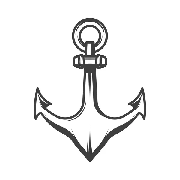 Nautical anchor vector illustration in monochrome vintage style. Design element for logo, label, emblem. — Stock Vector