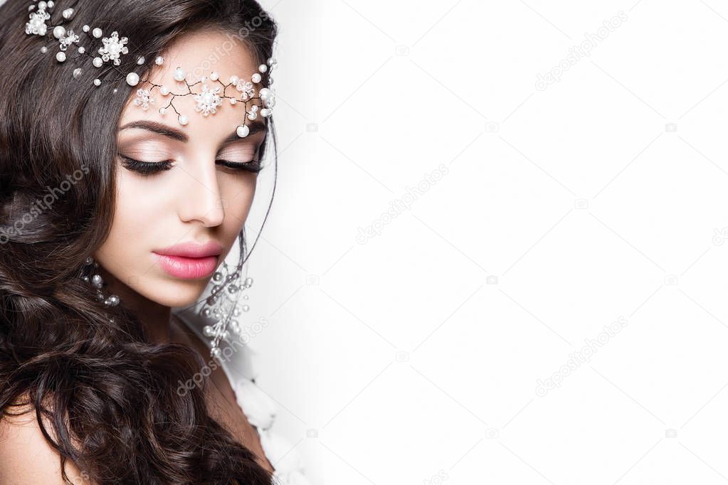 Beautiful woman with jewelry in hair
