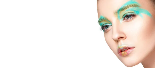 Ragazza con trucco a colori — Foto Stock