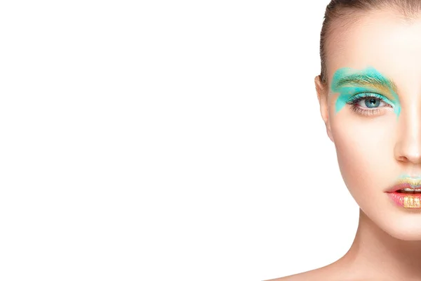 Chica con maquillaje de color — Foto de Stock