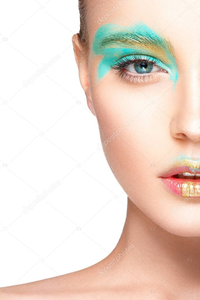 girl with color makeup