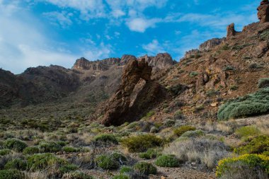 Jeolojik özellik adında Kraliçe'nin ayakkabı (zapato de la reina) Teide Milli Parkı'nda, Tenerife, İspanya