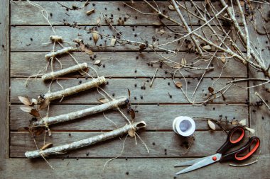 El yapımı Noel ağacı, Noel, yaratıcı DIY tekne hobi için hazırlık. El yapımı craft Noel ağacı yapma