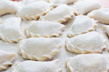 Vareniki, köfte, pierogi kaynar önce geleneksel Ukrayna yemeği pişirme