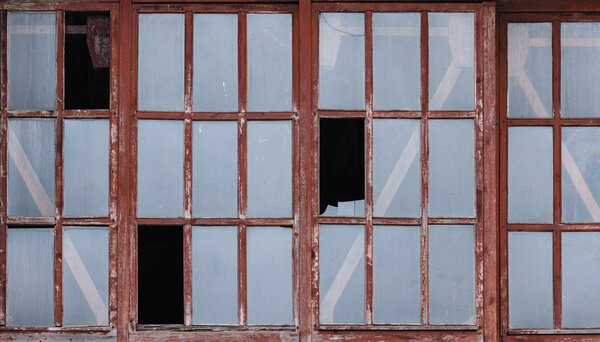 broken glass window ruins background