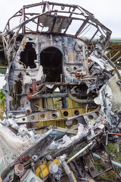 Cabina vieja estrellado avión ruso . — Foto de Stock