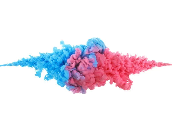 Akrilik renkler ve mürekkep su. Arka plan üzerinde beyaz izole.