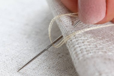 İğne ve iplik ile haciz kumaş