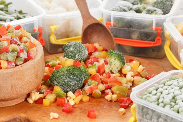 Healthy food frozen vegetables. Cooking ingredients. — Stock Photo, Image