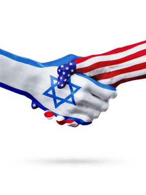 İsrail ve Amerika Birleşik Devletleri ülkeler, üst baskı yapılan karşılıklı bayraklar.