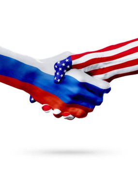 Rusya ve Amerika Birleşik Devletleri ülkeleri, üst baskı yapılan karşılıklı bayraklar.