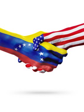 Venezuela ve Amerika Birleşik Devletleri ülkeler, üst baskı yapılan karşılıklı bayraklar.
