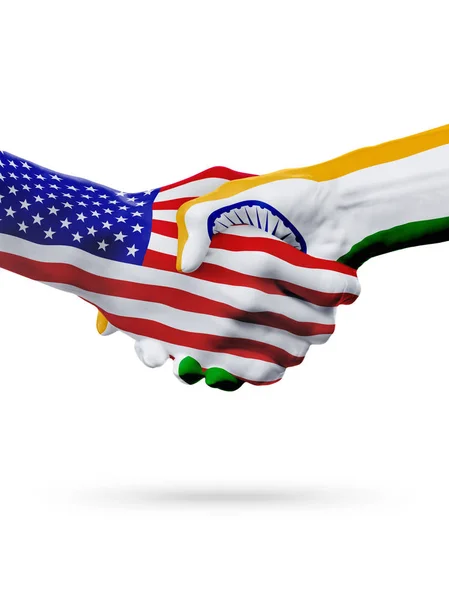 Estados Unidos da América e Índia Bandeiras conceito cooperação, negócios, competição desportiva — Fotografia de Stock