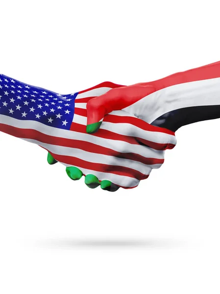 USA och Sudan flaggor konceptet samarbete, verksamhet, idrottstävling — Stockfoto