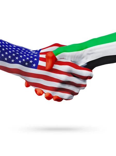 Vereinigte staaten, vereinigte arabische emirate flaggen konzept kooperation, wirtschaft, sport — Stockfoto