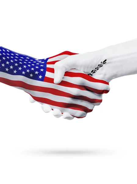 USA och Cypern flaggor konceptet samarbete, verksamhet, idrottstävling — Stockfoto
