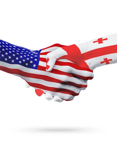 США и Грузия флаги концептуальное сотрудничество, бизнес, спортивные соревнования — стоковое фото