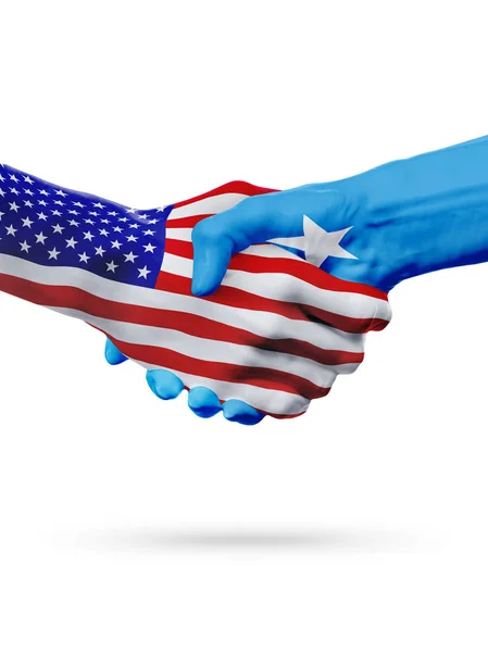 Usa und somalia flaggen konzept kooperation, business, sport wettbewerb — Stockfoto