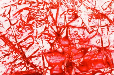 Arka plan donör plastik bir torba kan. Fizyolojik sıvılar, analiz için kimyasal reaktifler