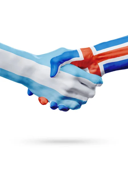 Flaggor Argentina, Island länder, partnerskap, nationella idrottslag — Stockfoto