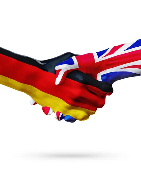 Banderas Alemania, países, asociación amistad apretón de manos concepto . — Foto de Stock