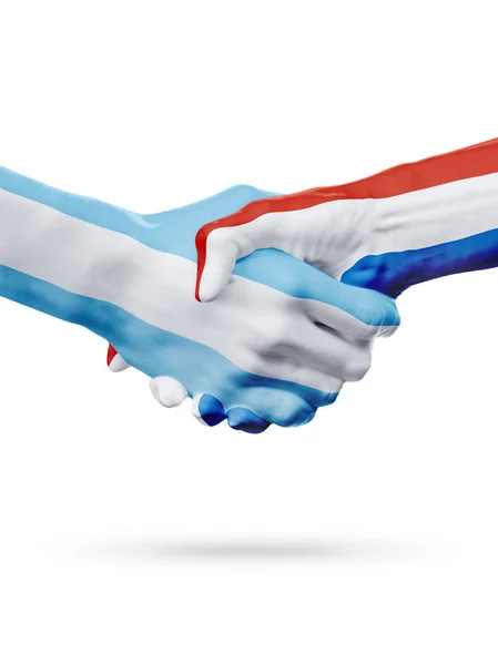 Bandeiras Argentina, Países Baixos, parceria, equipe esportiva nacional — Fotografia de Stock