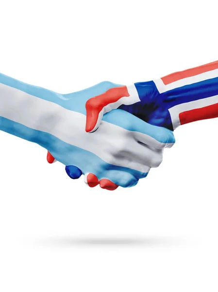 Flaggor Argentina, Norge länder, partnerskap, nationella idrottslag — Stockfoto