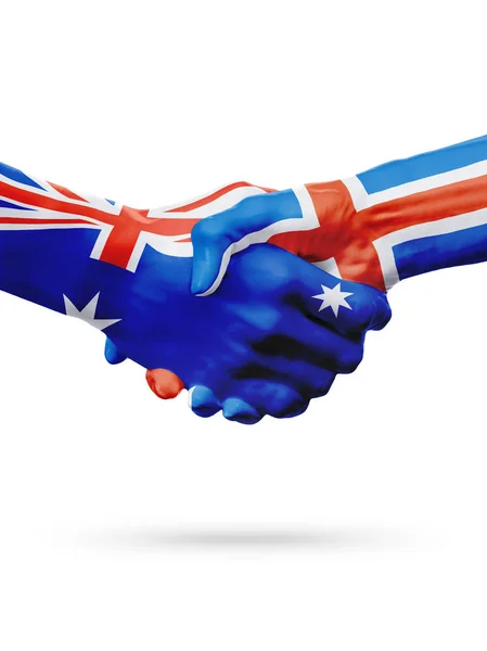 Прапори Австралії, Ісландії країн, партнерство дружби, Національна збірна команда — стокове фото