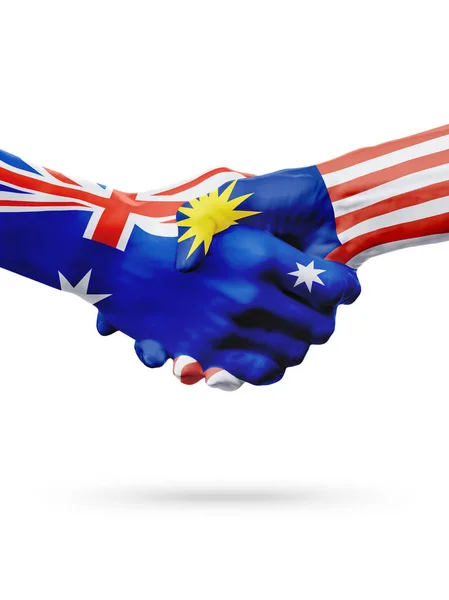 Banderas Australia, Malasia países, amistad de asociación, equipo deportivo nacional — Foto de Stock