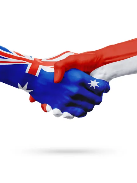 Australia, Monako krajów, partnerstwo, przyjaźń, Drużyna sportowa national flag — Zdjęcie stockowe